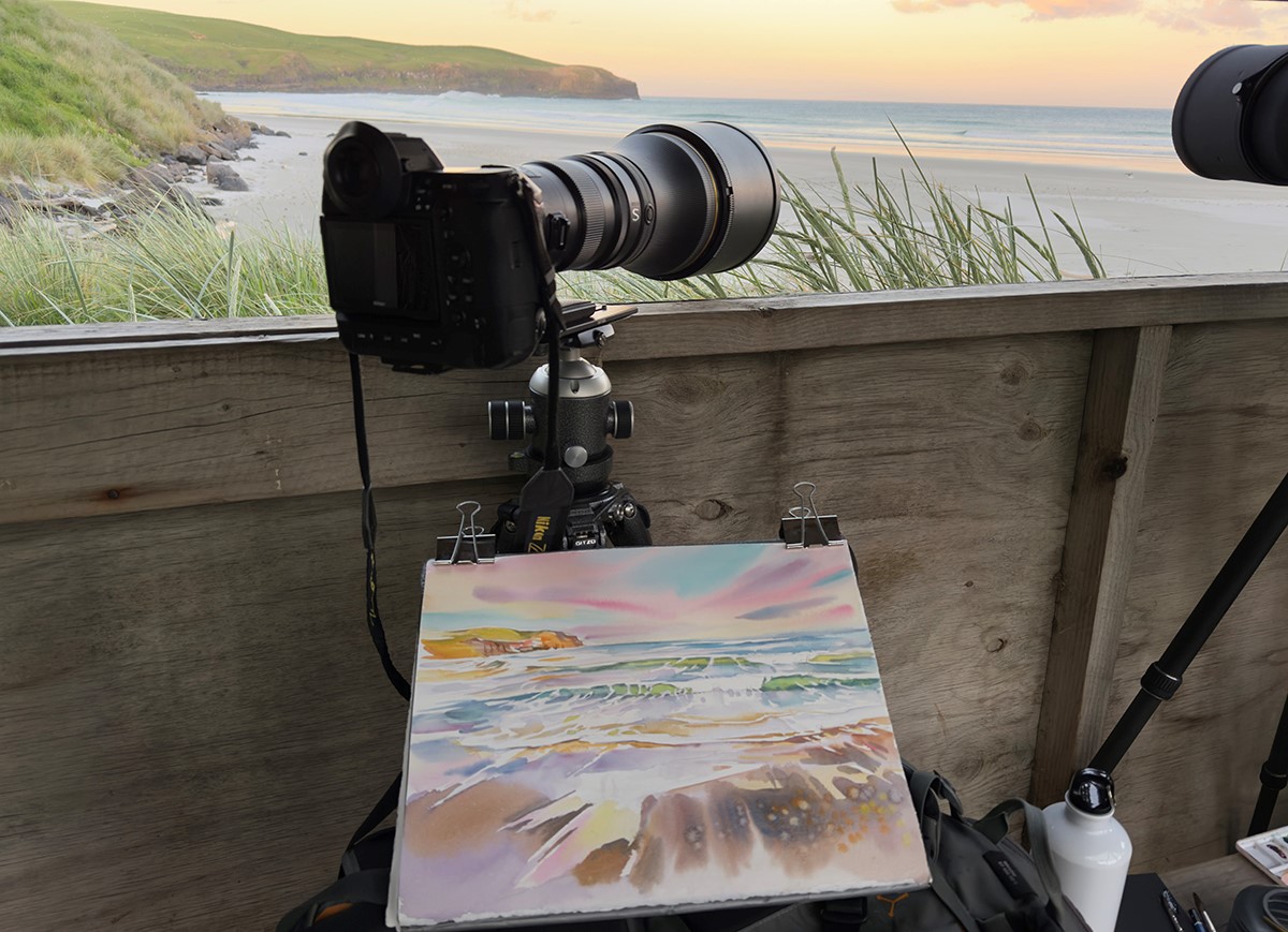 Watercolour painting at the Clearwater Wildlife conservation reserve